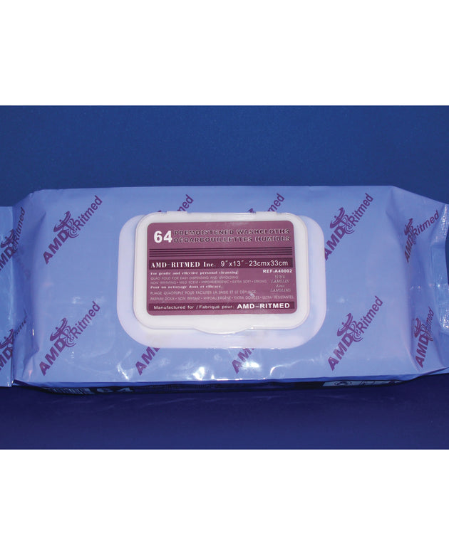 AMD MEDICOM SPUNLACE WASHCLOTHS - PRE-MOISTENED