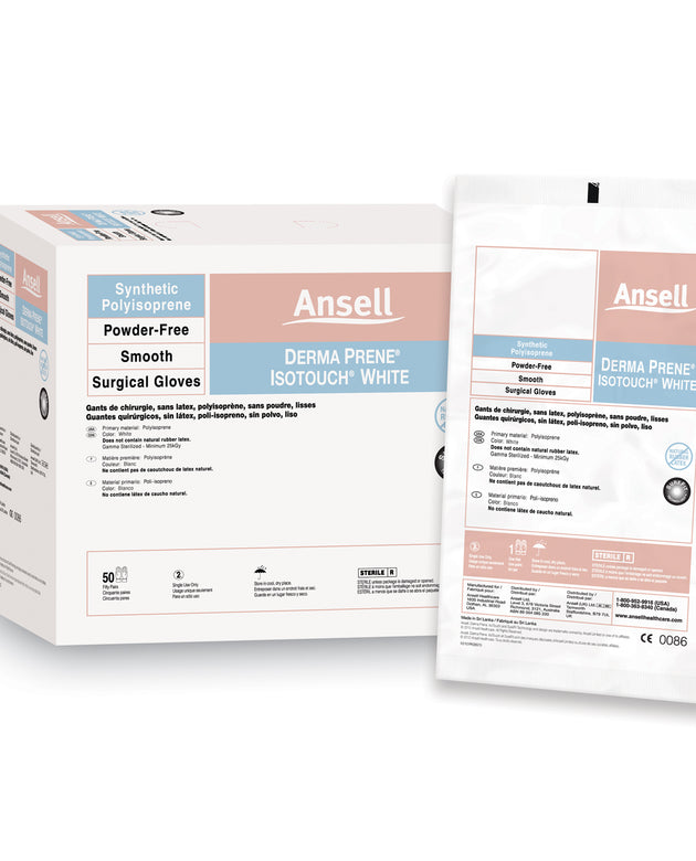 ANSELL GAMMEX® NON-LATEX PI WHITE POWDER-FREE SYNTHETIC SURGICAL GLOVES