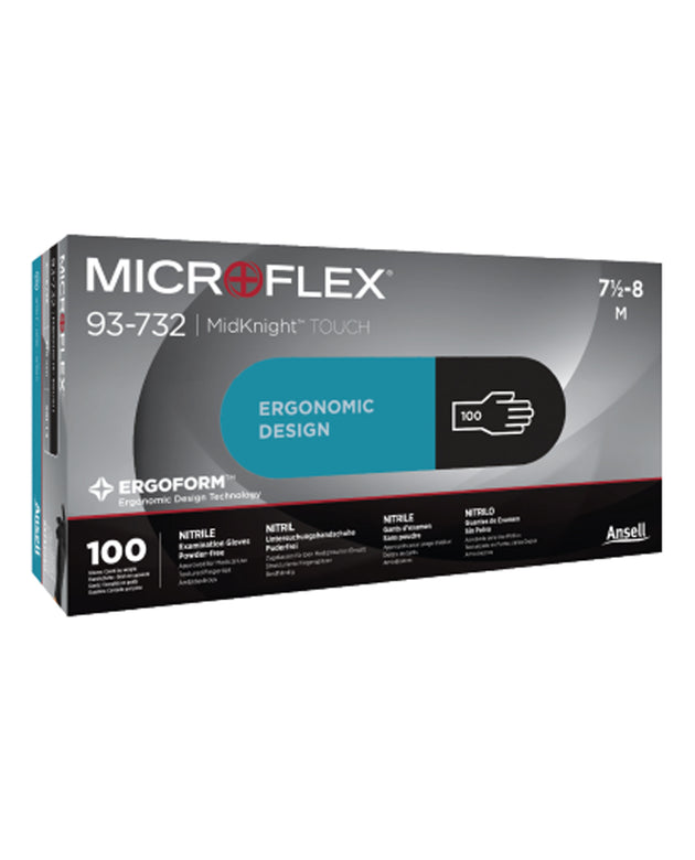 ANSELL MICROFLEX MIDNIGHT TOUCH NITRILE EXAM GLOVES