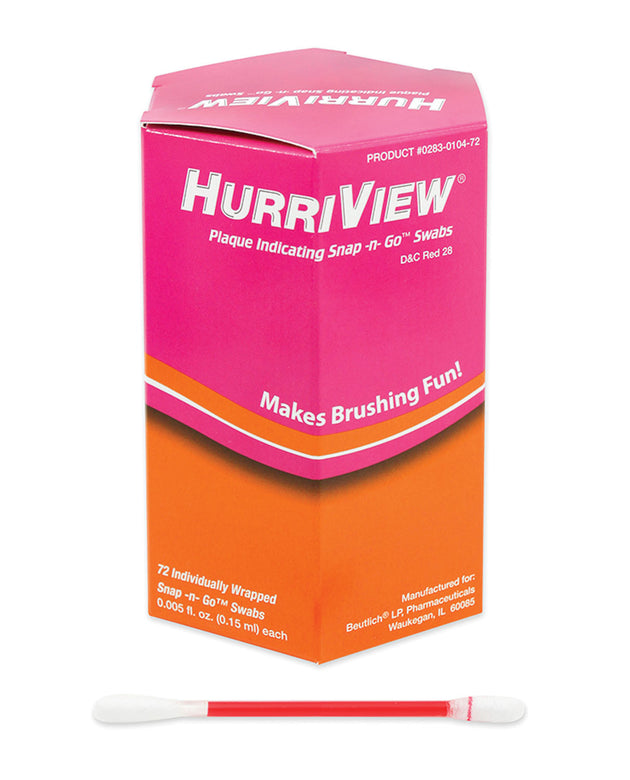 BEUTLICH HURRIVIEW® PLAQUE INDICATING SNAP -N- GO™ SWABS