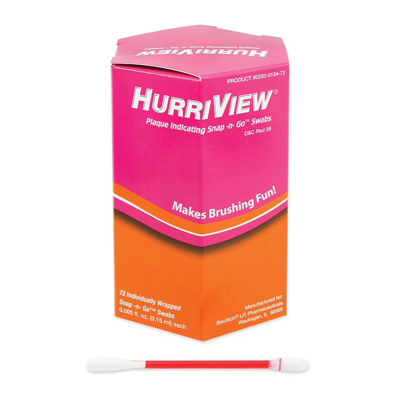 BEUTLICH HURRIVIEW® PLAQUE INDICATING SNAP -N- GO™ SWABS