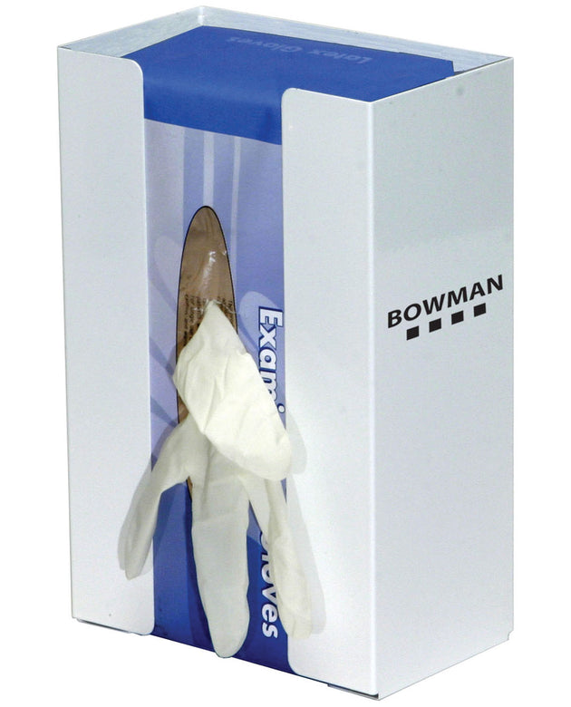 BOWMAN WHITE POWDER COATED METAL SINGLE GLOVE DISPENSERS
