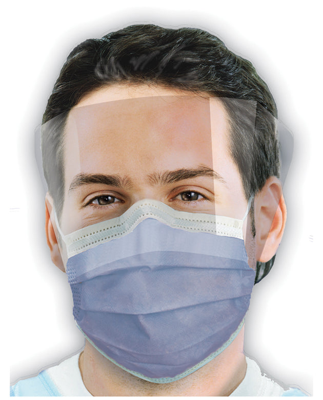 CROSSTEX ISOFLUID FOGFREE® EARLOOP MASK WITH SPLASH VISOR