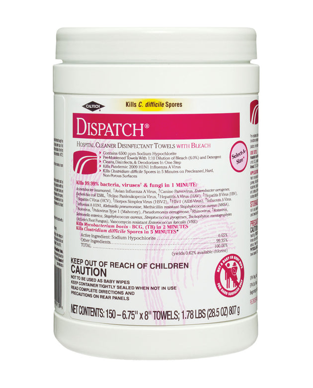 CLOROX DISPATCH HOSPITAL CLEANER DISINFECTANT WIPES WITH BLEACH