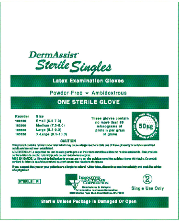 INNOVATIVE DERMASSIST® POWDER-FREE STERILE LATEX EXAM GLOVES