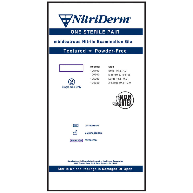 INNOVATIVE NITRIDERM® STERILE POWDER-FREE NITRILE EXAM GLOVES