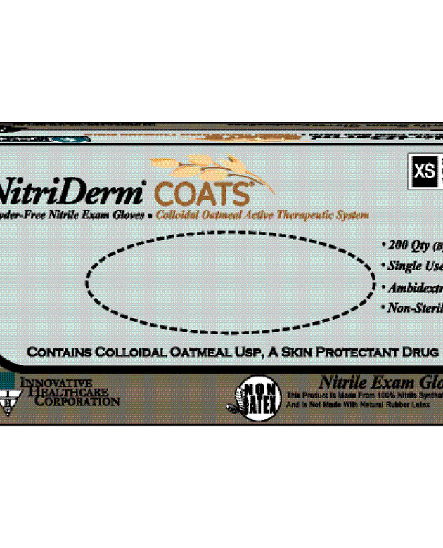 INNOVATIVE NITRIDERM® COATS™ POWDER-FREE NITRILE EXAM GLOVES
