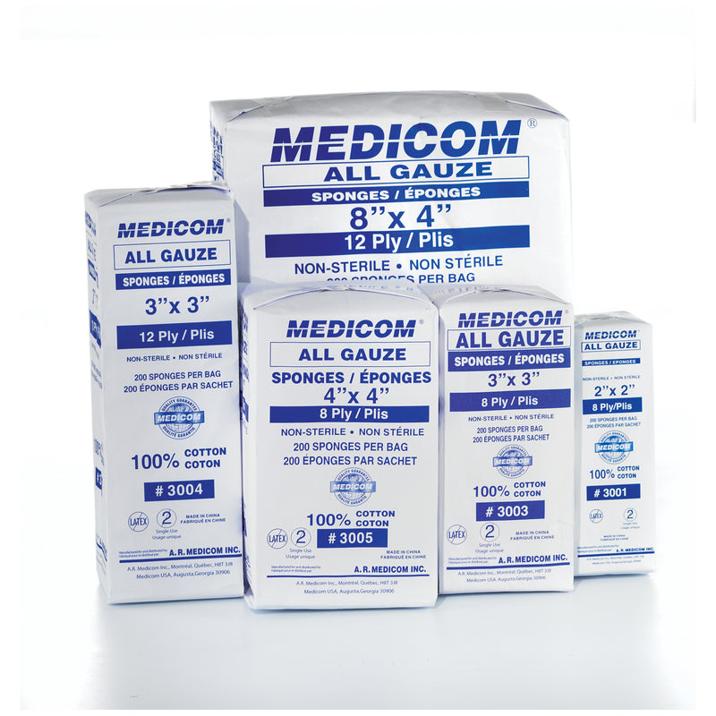 MEDICOM ALL GAUZE SPONGES - NON STERILE