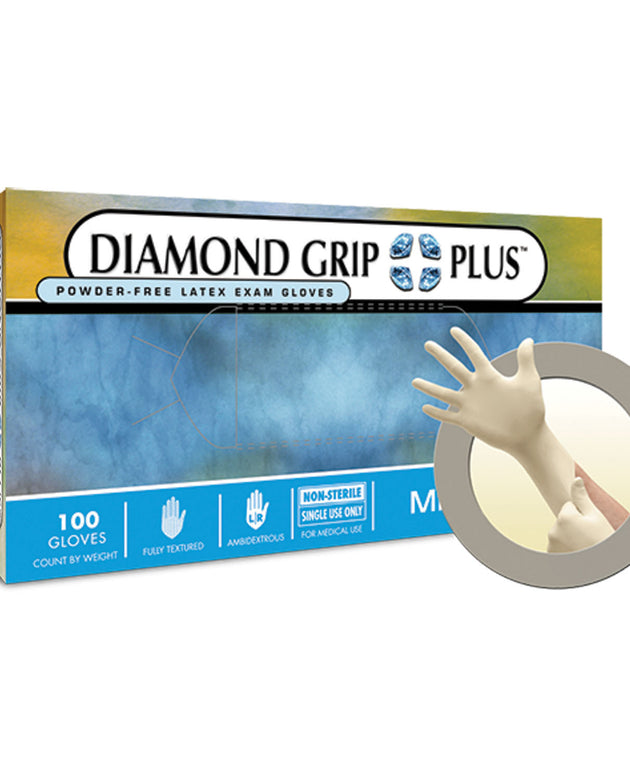 ANSELL MICROFLEX DIAMOND GRIP PLUS™ POWDER-FREE LATEX EXAM GLOVES