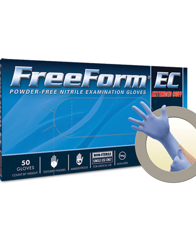 ANSELL MICROFLEX FREEFORM® EC POWDER-FREE EXTENDED CUFF NITRILE EXAM GLOVES
