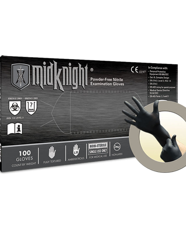 ANSELL MICROFLEX MIDKNIGHT® POWDER-FREE NITRILE EXAM GLOVES