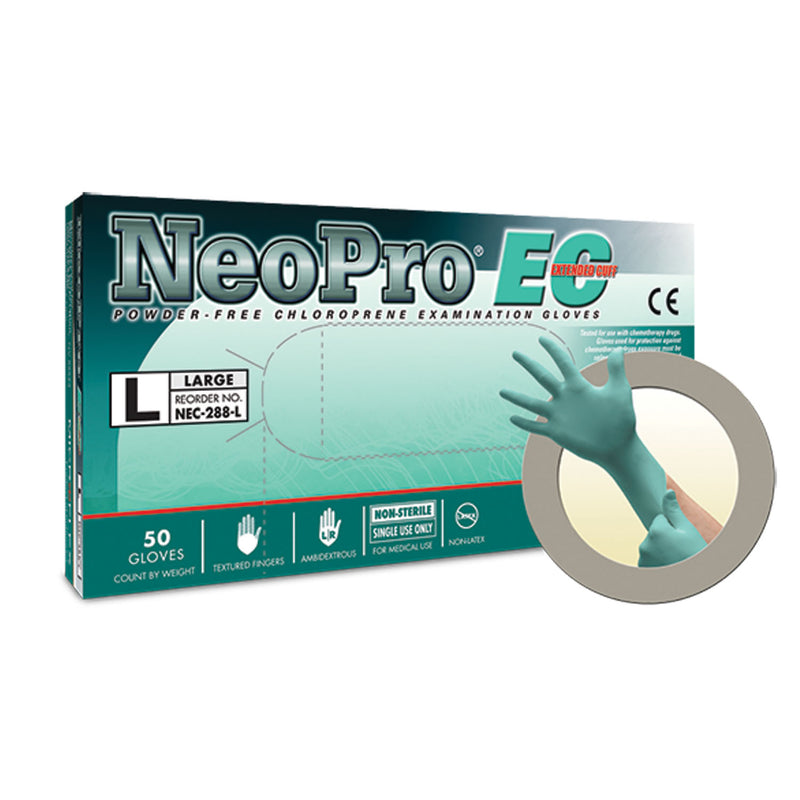 ANSELL MICROFLEX NEOPRO® EC POWDER-FREE  EXTENDED CUFF CHLOROPRENE EXAM GLOVES