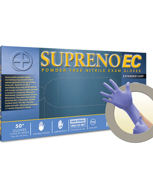 ANSELL MICROFLEX SUPRENO® EC POWDER-FREE EXTENDED CUFF NITRILE EXAM GLOVES