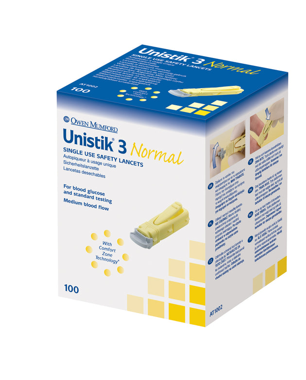 OWEN MUMFORD UNISTIK® 3 PRE-SET SINGLE USE SAFETY LANCETS