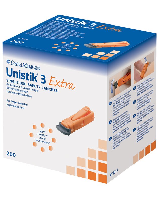 OWEN MUMFORD UNISTIK® 3 PRE-SET SINGLE USE SAFETY LANCETS