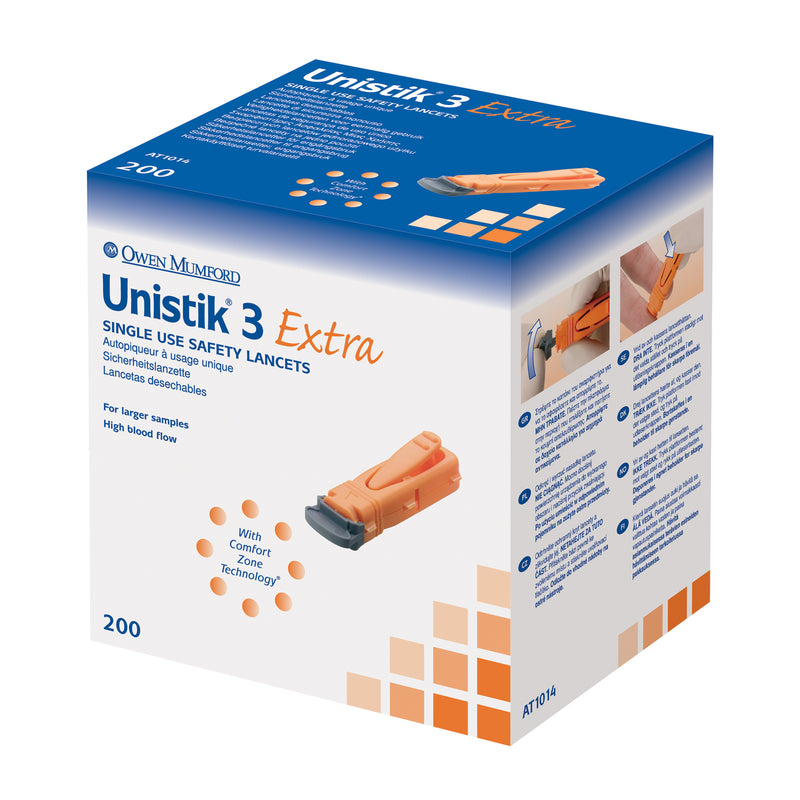 OWEN MUMFORD UNISTIK® 3 PRE-SET SINGLE USE SAFETY LANCETS