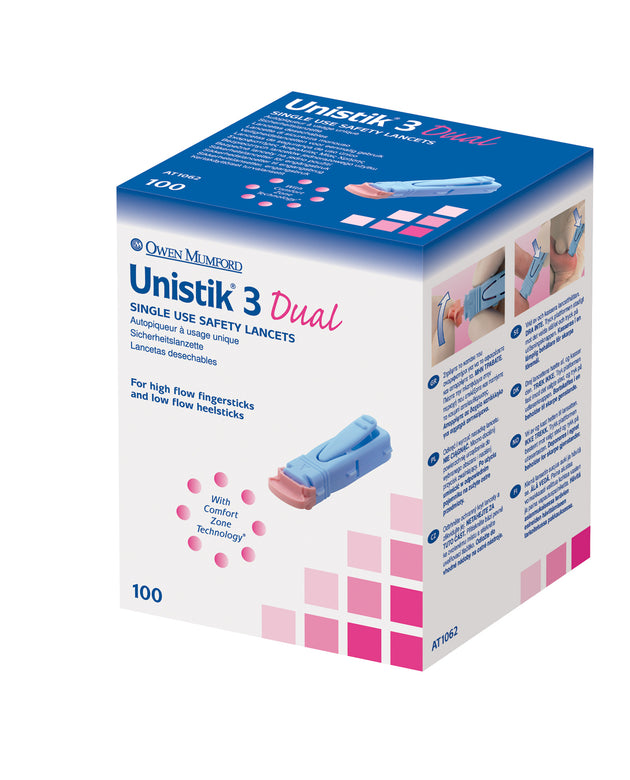 OWEN MUMFORD UNISTIK® 3 PRE-SET SINGLE USE SAFETY LANCETS