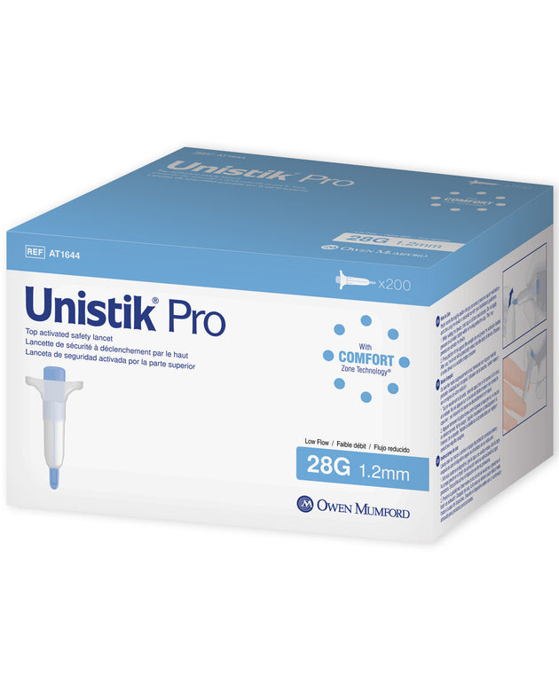 OWEN MUMFORD UNISTIK® PRO TOP ACTIVATED SAFETY LANCETS