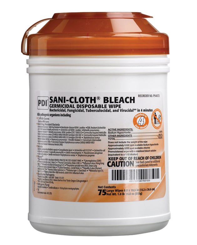 PDI SANI-CLOTH® BLEACH GERMICIDAL DISPOSABLE WIPE