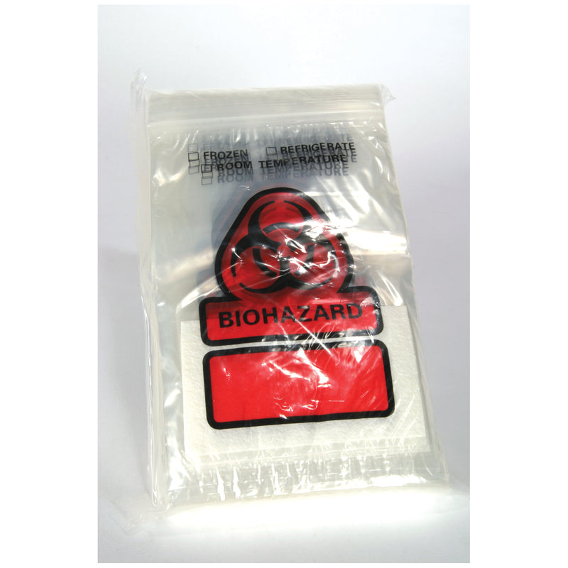 RD PLASTICS BIOHAZARD RECLOSEABLE BAG