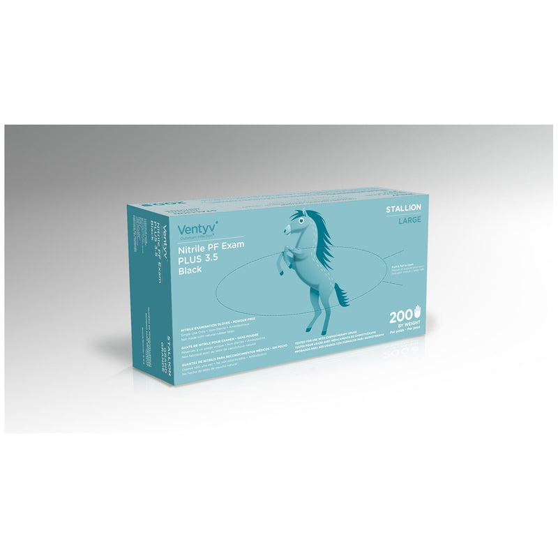 VENTYV NITRILE POWDER FREE EXAM GLOVE PLUS 3.5 (STALLION)