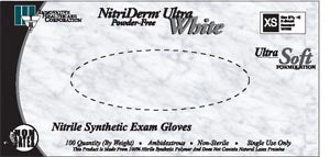 INNOVATIVE NITRIDERM® ULTRA WHITE NITRILE SYNTHETIC POWDER-FREE EXAM GLOVES