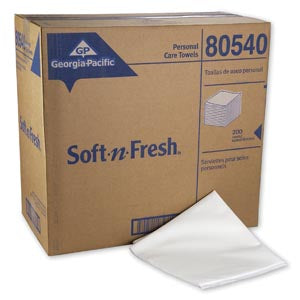 GEORGIA-PACIFIC SOFT-N-FRESH® PATIENT CARE AIRLAID DISPOSABLE BATH TOWELS