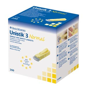 OWEN MUMFORD UNISTIK® 3 PRE-SET SINGLE USE SAFETY LANCETS