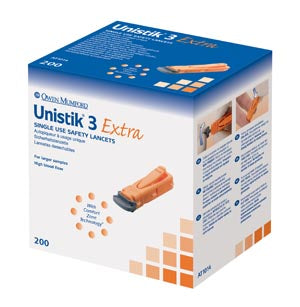 OWEN MUMFORD UNISTIK® 3 PRE-SET SINGLE USE SAFETY LANCETS