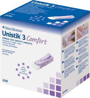 OWEN MUMFORD UNISTIK® 3 PRE-SET SINGLE USE SAFETY LANCETS