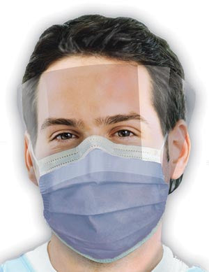 CROSSTEX ISOFLUID FOGFREE® EARLOOP MASK WITH SPLASH VISOR