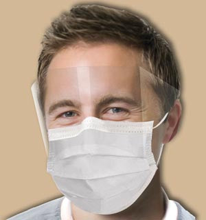 CROSSTEX ULTRA NO-FOG® EARLOOP MASK WITH SPLASH VISOR