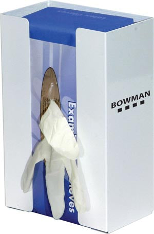 BOWMAN WHITE POWDER COATED METAL SINGLE GLOVE DISPENSERS