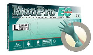 ANSELL MICROFLEX NEOPRO® EC POWDER-FREE  EXTENDED CUFF CHLOROPRENE EXAM GLOVES