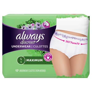 P&G DISTRIBUTING ALWAYS® DISCREET UNDERWEAR